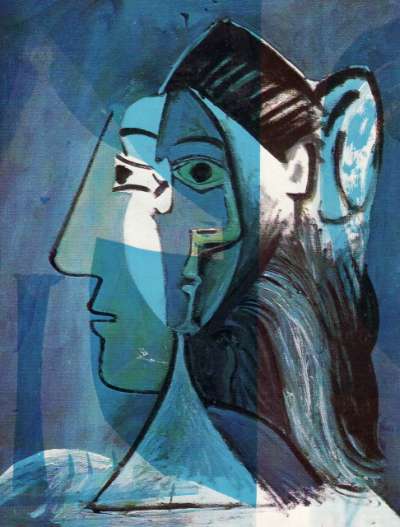 Epreuve de Décharges ou La Révolte des Dames de Mougins. Peintures de Pablo Picasso. 11x15 cm, 1964. Décharge 8