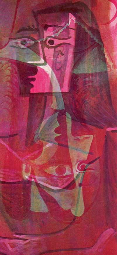 Epreuve de Décharges ou La Révolte des Dames de Mougins. Peintures de Pablo Picasso. 8x18 cm, 1964. Décharge 13