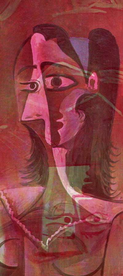 Epreuve de Décharges ou La Révolte des Dames de Mougins. Peintures de Pablo Picasso. 8x18 cm, 1964. Décharge 14