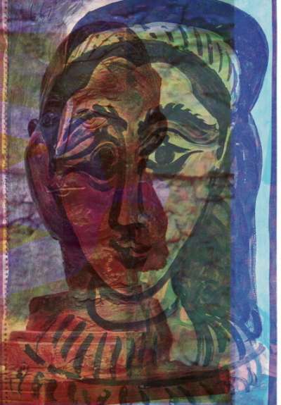 Epreuve de Décharges ou La Révolte des Dames de Mougins. Peintures de Pablo Picasso. 12x18 cm, 1964. Décharge 21