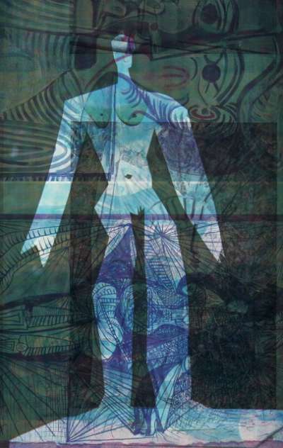 Epreuve de Décharges ou La Révolte des Dames de Mougins. Peintures de Pablo Picasso. 14,5x24 cm, 1964. Décharge 24