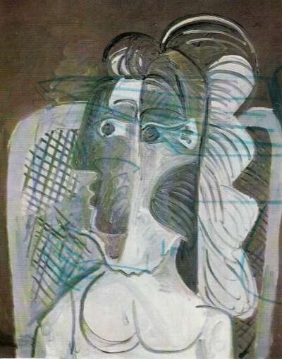 Epreuve de Décharges ou La Révolte des Dames de Mougins. Peintures de Pablo Picasso. 11,5x15 cm, 1964. Décharge 3