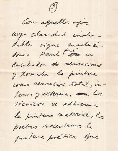 Anthologie des écrits sur l'art. Textes choisis et présentés par Paul Eluard, préface Jean Marsenac. 28 cm, 300p.. 1972. Texte manuscrit de Pablo Neruda