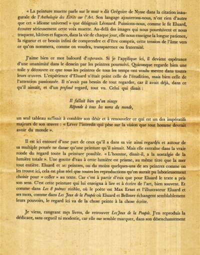 Anthologie des écrits sur l'art. Textes choisis et présentés par Paul Eluard, préface Jean Marsenac. 28 cm, 300p.. 1972. Epreuves de la préface