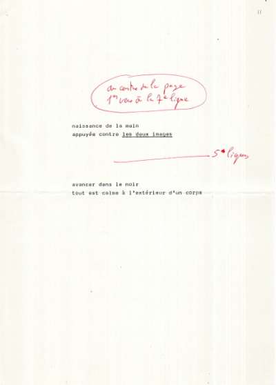 Claude Royet-Journoud, Une méthode descriptive, Le collet de buffle. 1986. Maquette. Page 8