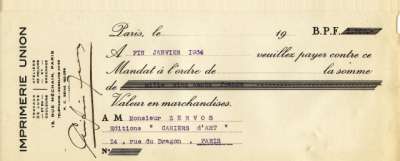 Mandat fin janvier 1934