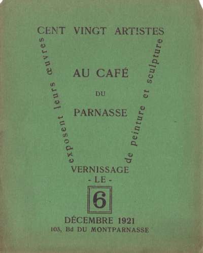 Les cent vingt artistes du Parnasse, vernissage le 6 décembre 1921. Seconde version papier