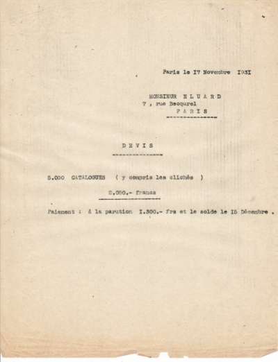 Lettre du 17 novembre 1931 