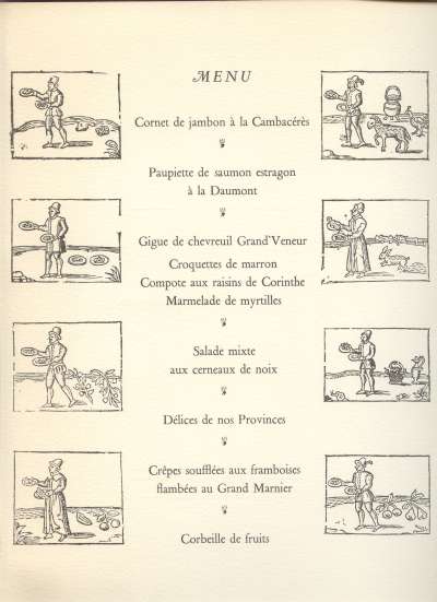 Menu du XXIIème congrès du Parti Communiste français, 9 février 1976. 24x32 cm