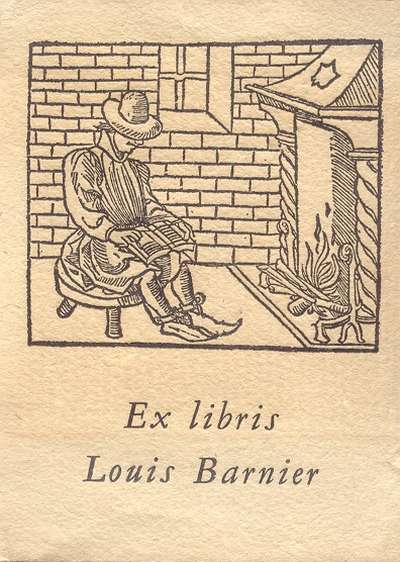 Ex libris de Louis Barnier. 7x9,5 cm