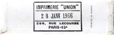 Estampille de l'Imprimerie Union