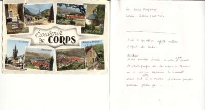 Carte du 17 août 1963 à Emmanuel Peillet. Corps