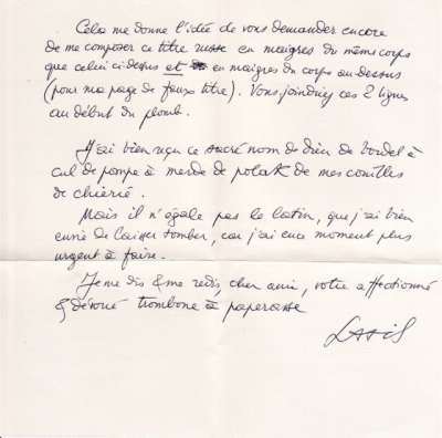 Lettre de Latis, 13 juillet 1962. Page 2