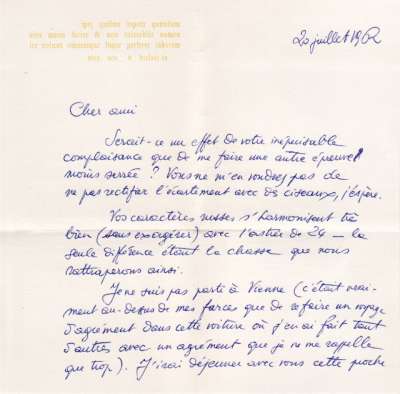 Lettre de Latis, 20 juillet 1962