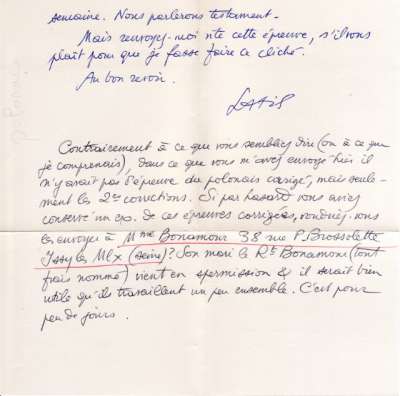 Lettre de Latis, 20 juillet 1962. Page 2