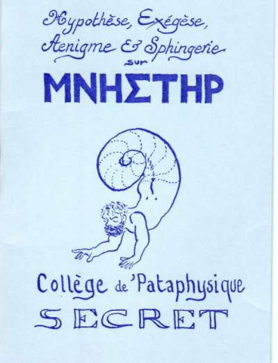 Dessin pour une publication du Collège de 'Pataphysique