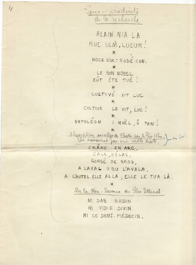 Manuscrits et épreuves d'imprimerie d'Adam et Eve de Luc Etienne. Page 5. S.D.