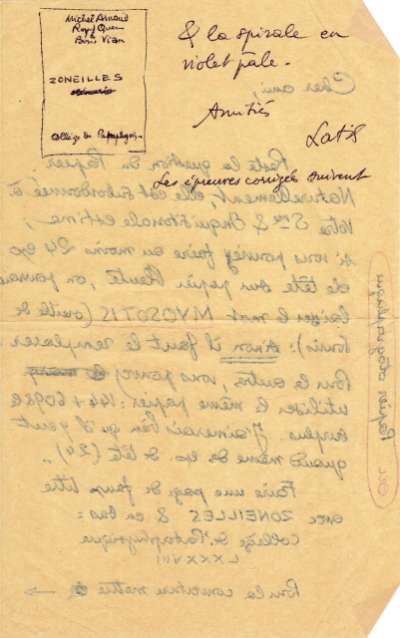 Lettre de Latis à Louis Barnier. Page 2