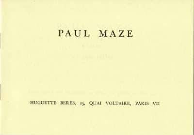 Paul Maze. 13,5x19 cm. 1955. Carton