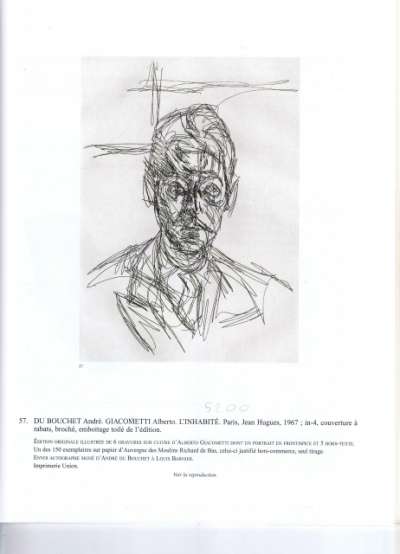 André Du Bouchet, Alberto Giacometti L'inhabité