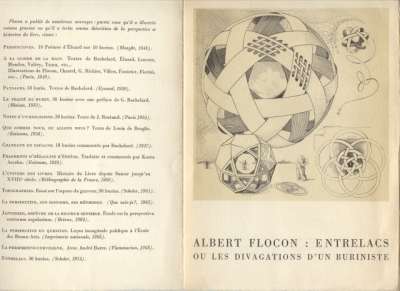 Invitation au vernissage de l'exposition Albert Flocon : Entrelacs, le vendredi 12 mars à la Librairie Auguste Blaizot