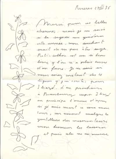 Lettre de PAB à Louis Barnier, 27 mars 1976