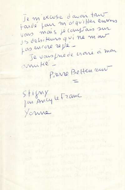 Qui livre son mystère meurt sans joie. Lettre de Pierre Bettencourt à Louis Barnier, 26 mars 1964. Page 2