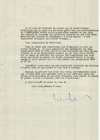 Lettre de Pierre Vorms à Louis Barnier, 2 janvier 1978. Page 2