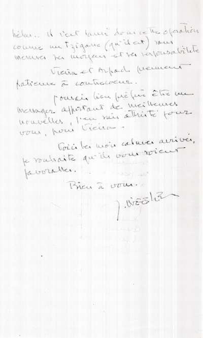 Lettre de Guy Weelen à René Char. Page 2. S.D.