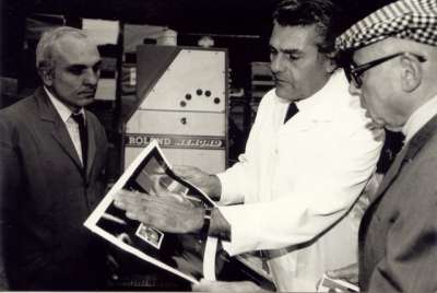 Joël Lepelletier, Louis Barnier et Maurice Estève. Photographie Monique Estève. 1986