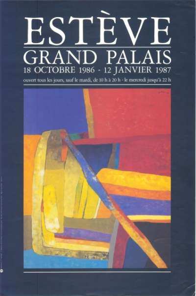 Affiche de l'exposition Estève au Grand Palais. 60x40 cm. 1986