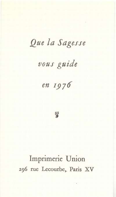 Chacun ses étrennes ou le jour de l'An. 1976