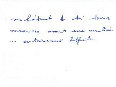 Carte de Jean Derck, OFMI-Garamond, 16 juillet 1981. Verso