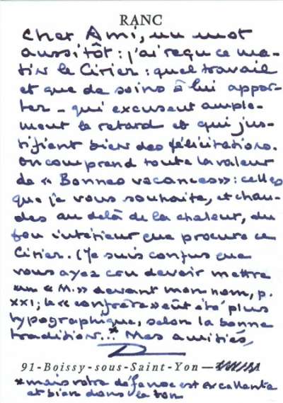 Lettre du 20 juillet 1981. Non identifié