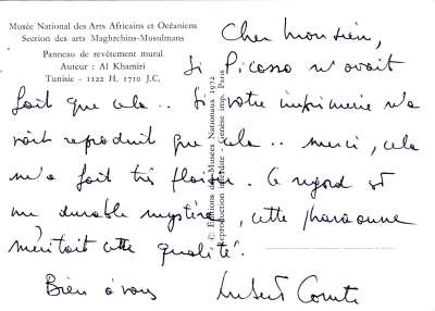 Carte de Hubert Comte, 5 septembre 1975