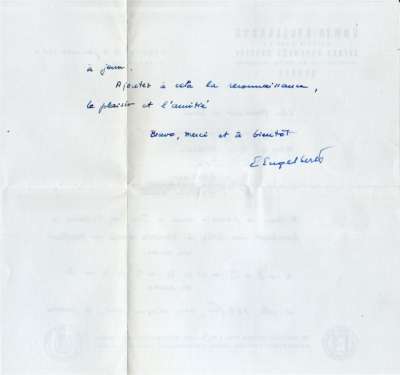 Lettre de E. Engelberts, 4 janvier 1963