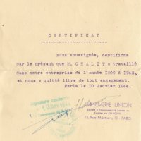 CERTIFICAT DE TRAVAIL DE CHALIT