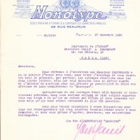 LETTRE DE LA SOCIÉTÉ MONOTYPE