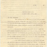 LETTRE PIERRE HAMP À PIERRE LAVAL