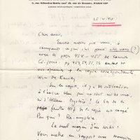 LETTRE DE JACQUES SCHIFFRIN