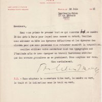 LETTRE DE PAUL GUILLAUME