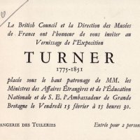 CARTON EXP. TURNER À L'ORANGERIE DES TUILLERIES