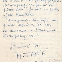 LETTRE DE MICHEL TAPIÉ