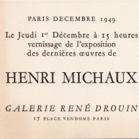 CARTON D'INVITATION À L'EXPO. DE HENRI MICHAUX