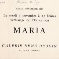 CARTON D'INVITATION À L'EXPO. DE MARIA