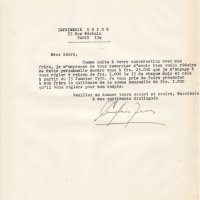 LETTRE DE REMERCIEMENT DE C. ZERVOS