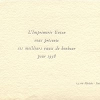 CARTE DE VOEUX. VERSO
