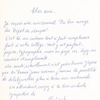 LETTRE DU VICE-CURATEUR OPACH À LOUIS BARNIER