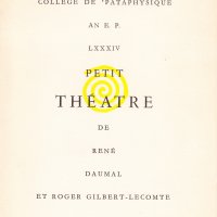RENÉ DAUMAL, ROGER GILBERT LECOMTE