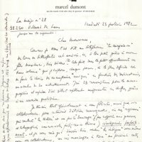 LETTRE DE MARCEL DUMONT À LOUIS BARNIER